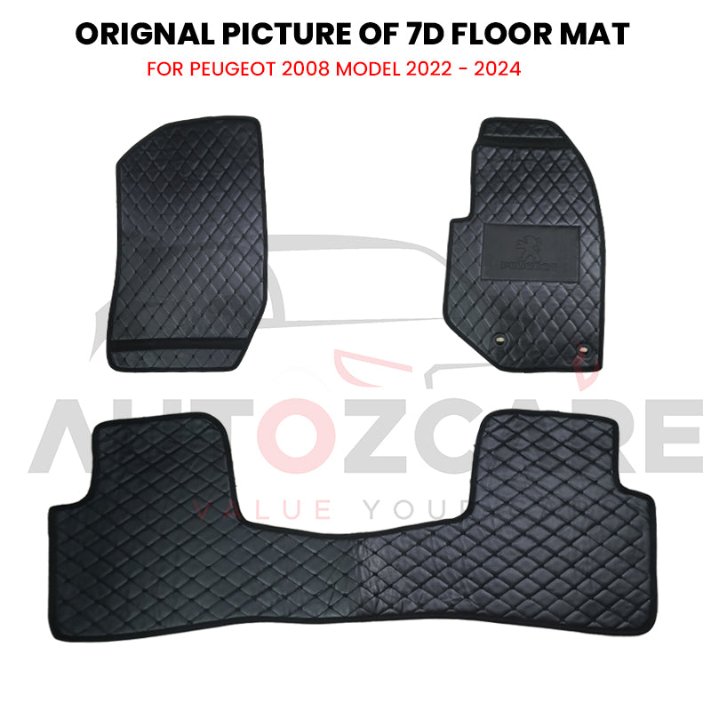 Peugeot 2008 7D Floor Mats ( Flat Style ) - Model 2022-2024