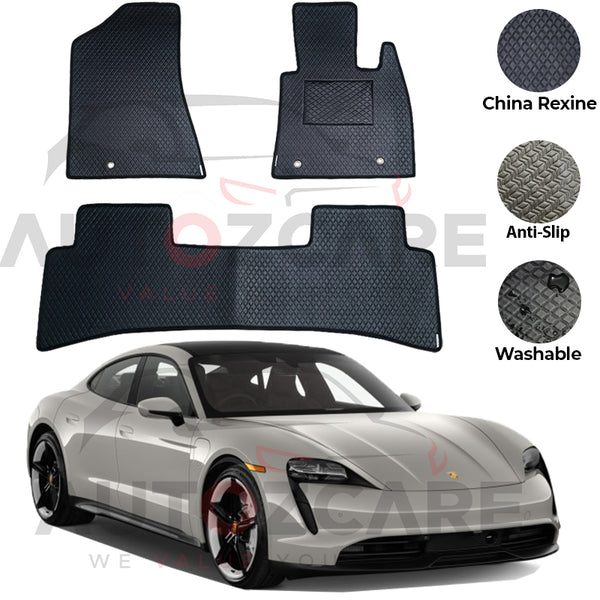 Porsche Taycan China Rexine Floor Mat 3PCS - Model 2019-2025