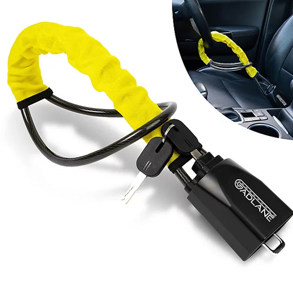 Car Steering Wheel and Seat Belt Lock – Compact Anti-Theft Security Device for Vehicles