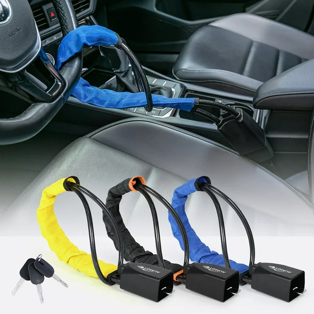 Car Steering Wheel and Seat Belt Lock – Compact Anti-Theft Security Device for Vehicles