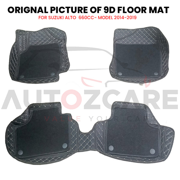 Suzuki Alto 9D Custom Floor Mat 3 Pcs - Model 2014-2019