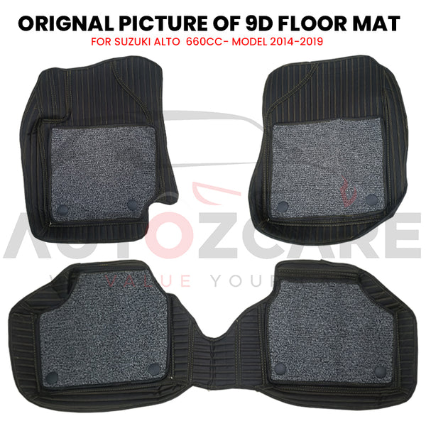 Suzuki Alto 9D Custom Floor Mat 3 Pcs - Model 2014-2019