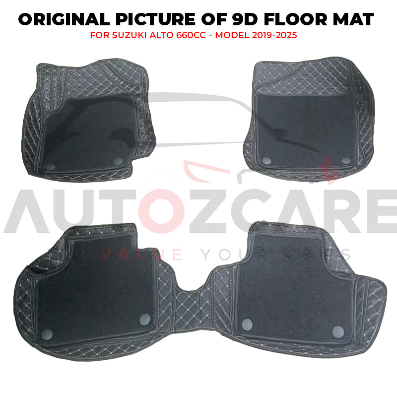 Suzuki Alto 9D Custom Floor Mat 3 Pcs - Model 2019-2025