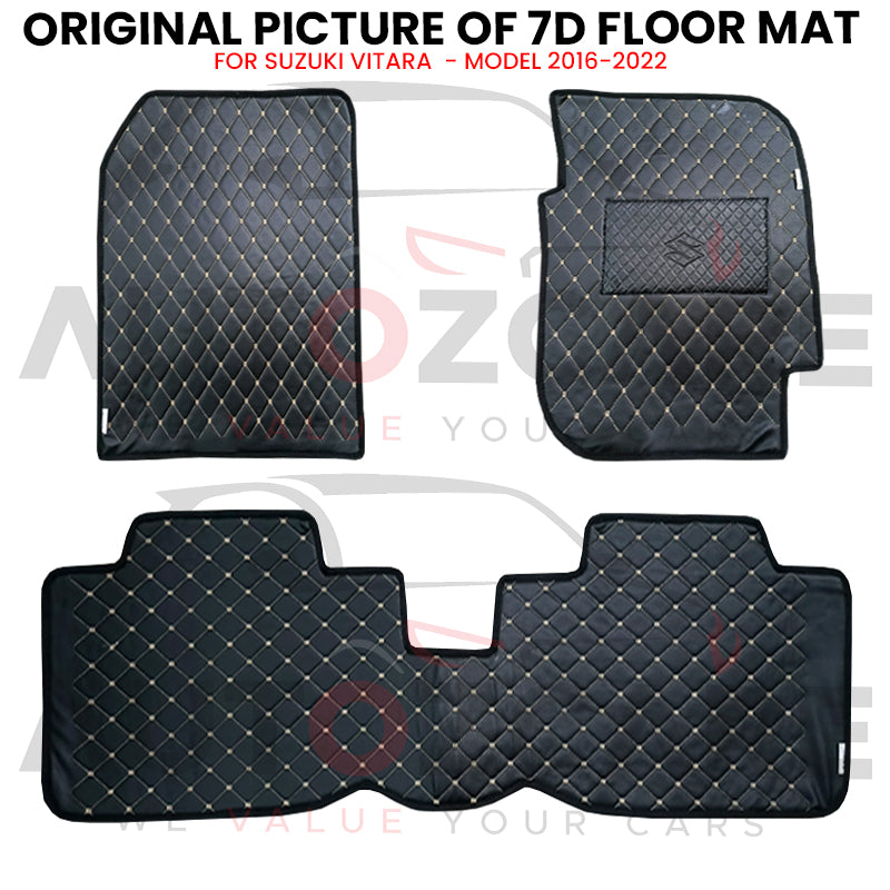 Suzuki Vitara 7D Floor Mats (Flat Style) 3PCS - Model 2016-2022