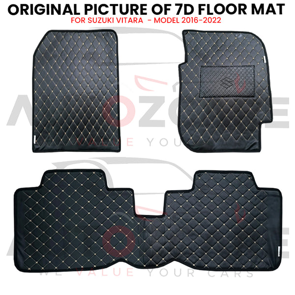 Suzuki Vitara 7D Floor Mats (Flat Style) 3PCS - Model 2016-2022