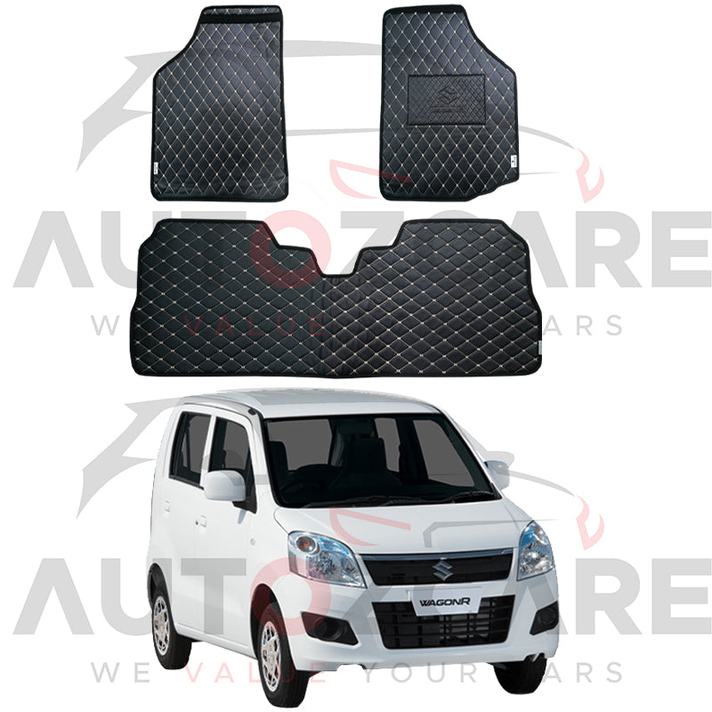 Suzuki Wagon R 7D Floor Mat (Flat Style) 3PCS - Model 2014-2025