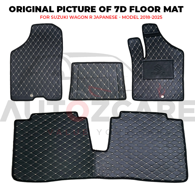 Suzuki Wagon R Japanese 7D Floor Mat ( Flat Style ) 4Pcs - Model 2018-2025