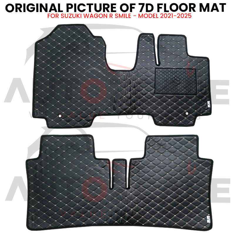 Suzuki Wagon R SMILE 7D Floor Mat (Flat Style) 2PCS - Model 2021-2025