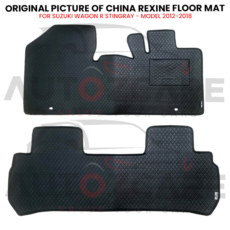 Suzuki Wagon R Stingray China Rexine Floor Mat 2PCS - Model 2012-2018