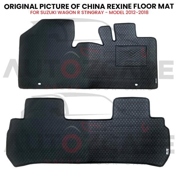 Suzuki Wagon R Stingray China Rexine Floor Mat 2PCS - Model 2012-2018