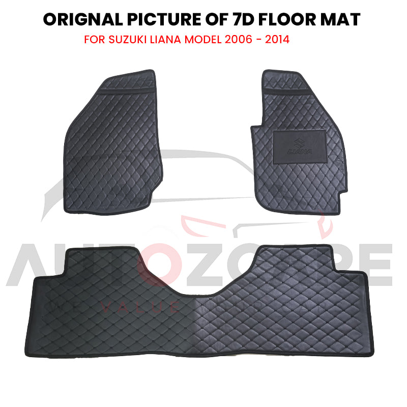 Suzuki Liana Floor Mats ( Flat Style ) - Model 2006-2014 Liana Best Floor Mats | Liana 7D | Liana Mat | Mix Thread