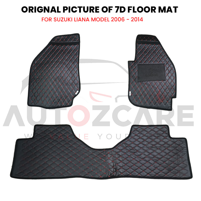 Suzuki Liana Floor Mats ( Flat Style ) - Model 2006-2014 Liana Best Floor Mats | Liana 7D | Liana Mat | Mix Thread