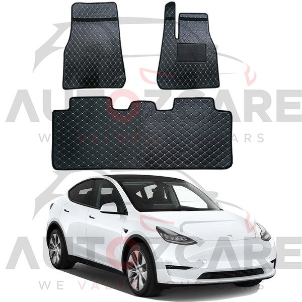 Tesla Model Y 7D Floor Mat (Flat Style) 3PCS - Model 2020-2025