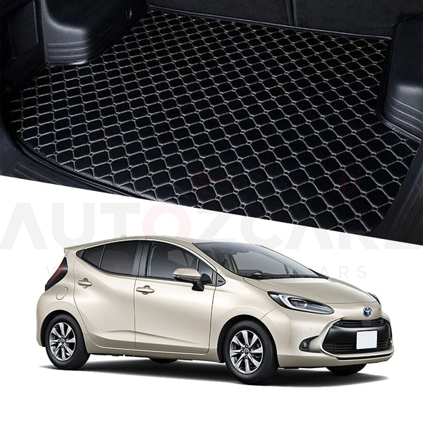 Toyota Aqua 7D Custom Car Trunk Mat - Model 2021-2022 Aqua Best Trunk mats | Aqua 7D | Aqua Mat | Mix Thread - AutozCare Pakistan