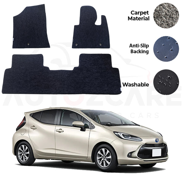 Toyota Aqua Genuine Fitting Carpet Floor Mat 3PCS - Model 2022-2024