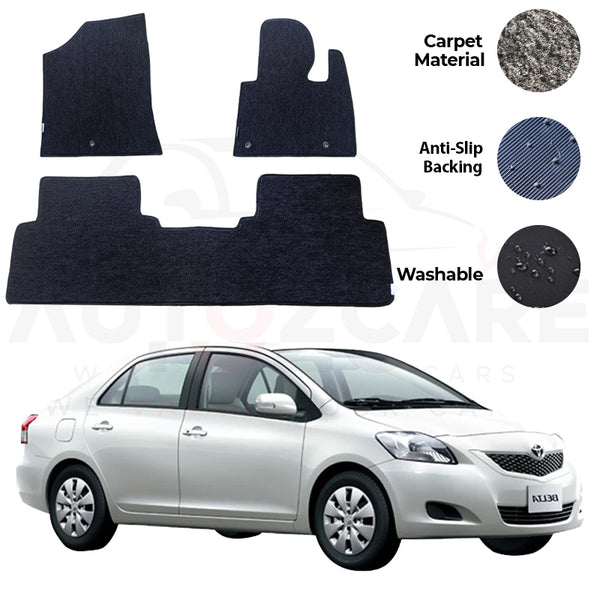 Toyota Belta Genuine Fitting Carpet Floor Mat 3PCS - Model 2005-2012