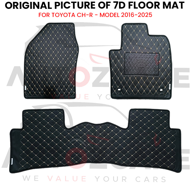 Toyota C-HR 7D Floor Mat (Flat Style) 3PCS - Model 2016-2025