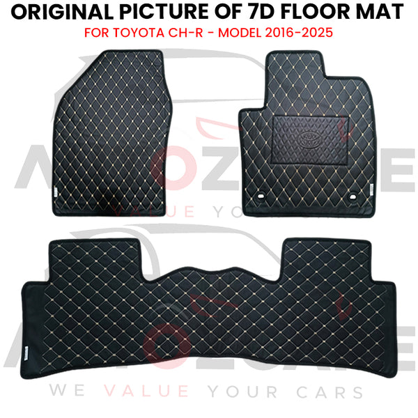 Toyota C-HR 7D Floor Mat (Flat Style) 3PCS - Model 2016-2025