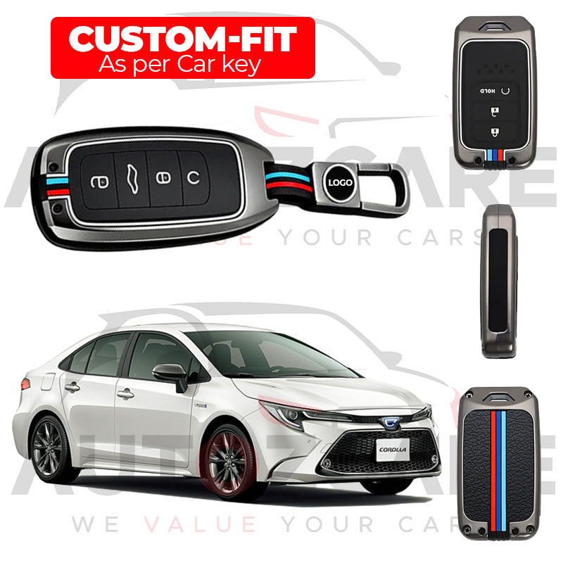 Toyota Corolla Hybrid Remote Key Cover with Keychain - Model 2018-2025