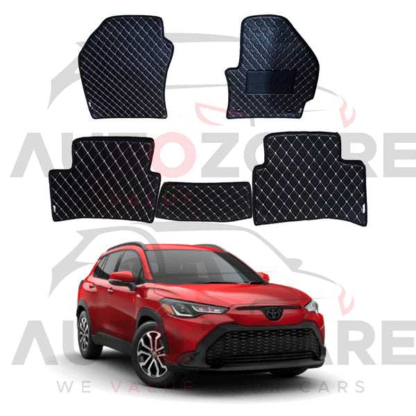 Toyota Corolla Cross 7D Floor Mat ( Flat Style ) 5Pcs - Model 2020-2025