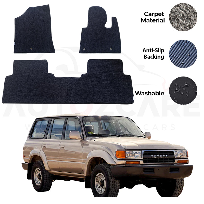 Toyota Land Cruiser Genuine Fitting Carpet Floor Mat 3PCS - Model 1990-1998