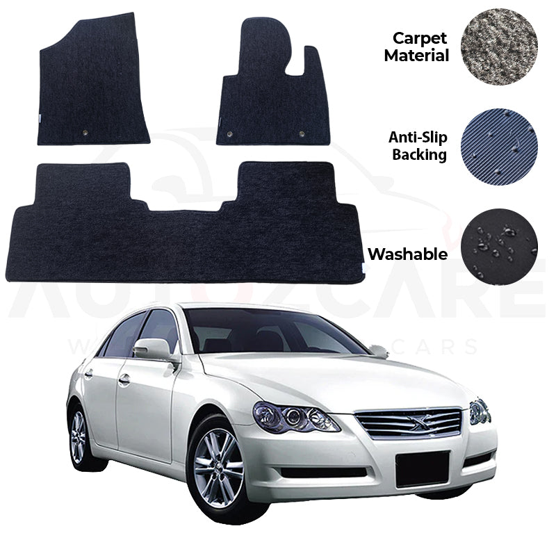 Toyota Mark X Genuine Fitting Carpet Floor Mat 3PCS - Model 2004-2009