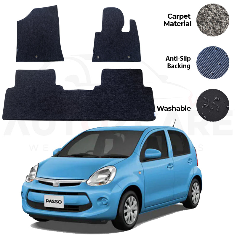 Toyota Passo Genuine Fitting Carpet Floor Mat 3PCS - Model 2010-2016