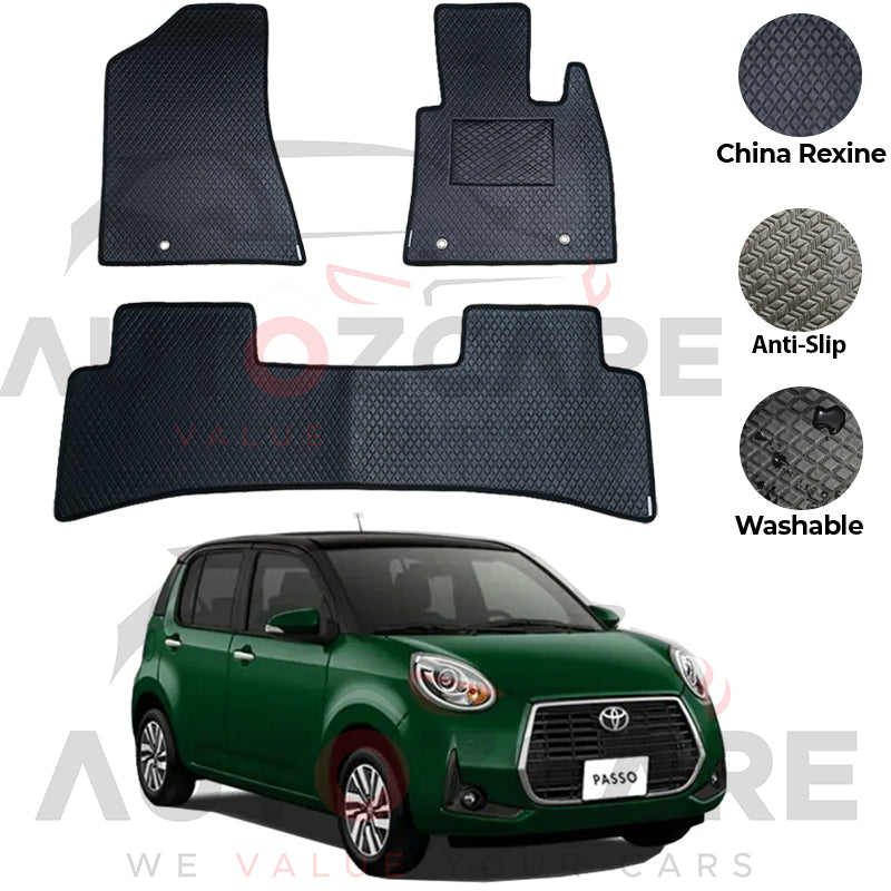 Toyota Passo Moda China Rexine Floor Mat 3PCS - Model 2017-2025