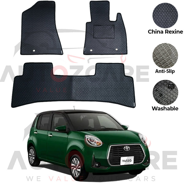 Toyota Passo Moda China Rexine Floor Mat 3PCS - Model 2017-2025