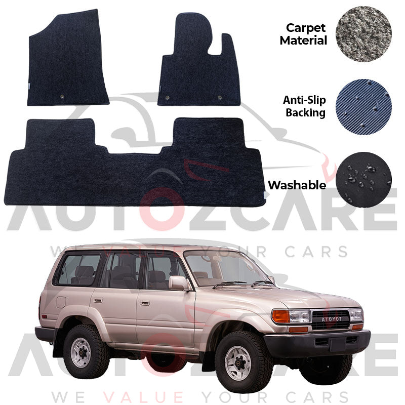 Toyota Prado FJ80 Genuine Fitting Carpet Floor Mat 3PCS - Model 1990-1998