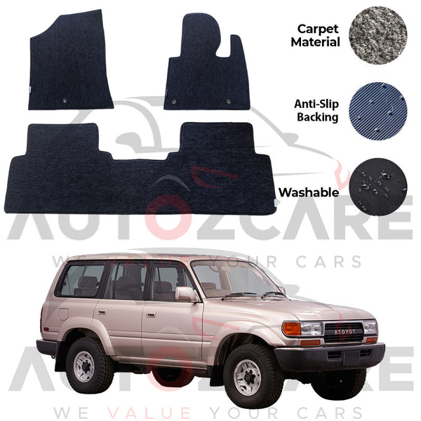 Toyota Prado FJ80 Genuine Fitting Carpet Floor Mat 3PCS - Model 1990-1998