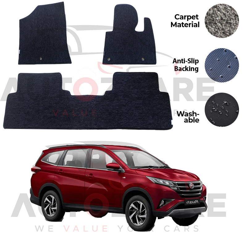 Toyota Rush Hold Genuine Fitting Carpet Floor Mat 3PCS - Model 2018-2025