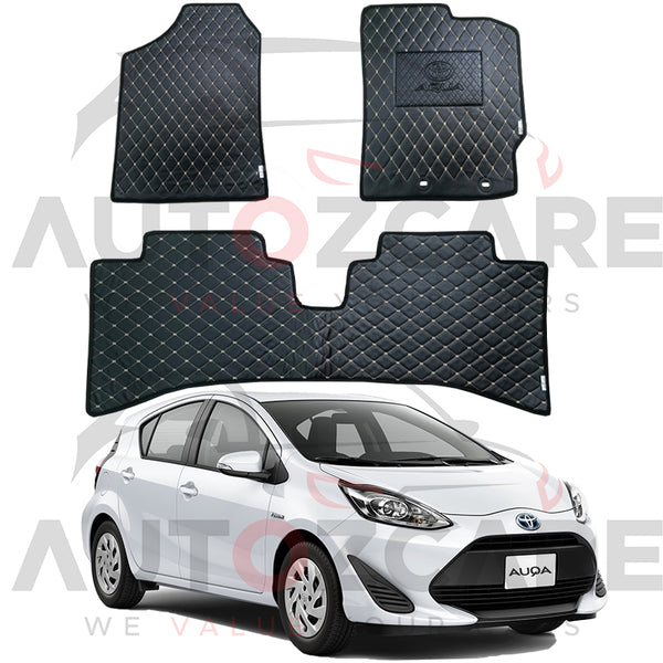 Toyota Aqua 7D Floor Mat (Flat Style) 3PCS - Model 2012-2021