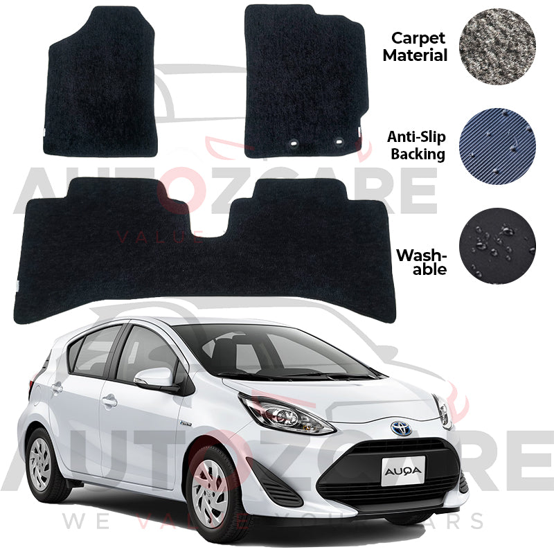 Toyota Aqua Genuine Fitting Carpet Floor Mat 3PCS - Model 2012-2021