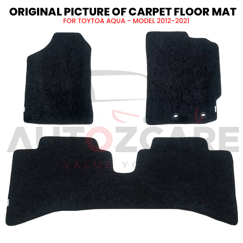 Toyota Aqua Genuine Fitting Carpet Floor Mat 3PCS - Model 2012-2021
