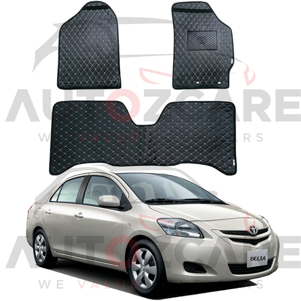 Toyota Belta 7D Floor Mat (Flat Style) 3PCS - Model 2005-2012