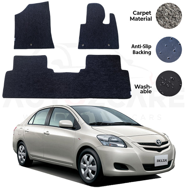 Toyota Belta Genuine Fitting Carpet Floor Mat 3PCS - Model 2005-2012