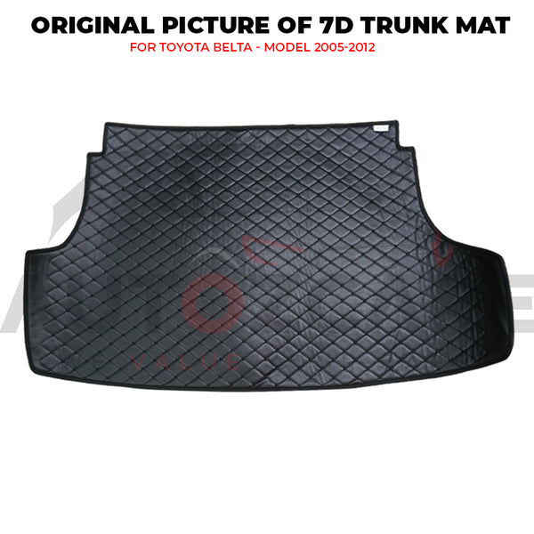 Toyota Belta 7D Custom Car Trunk Mat - Model 2005-2012