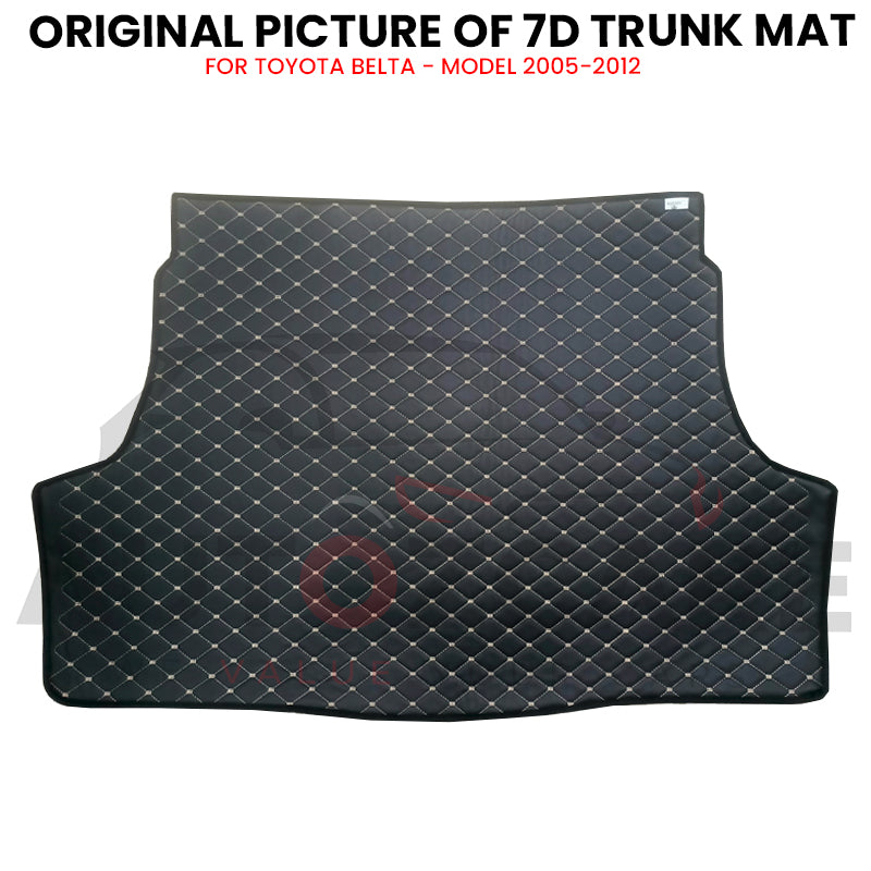 Toyota Belta 7D Custom Car Trunk Mat - Model 2005-2012
