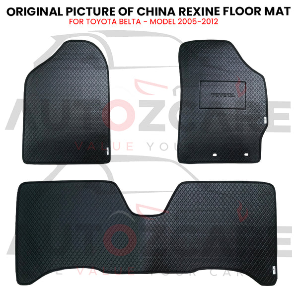 Toyota Belta China Rexine Floor Mat 3PCS - Model 2005-2012