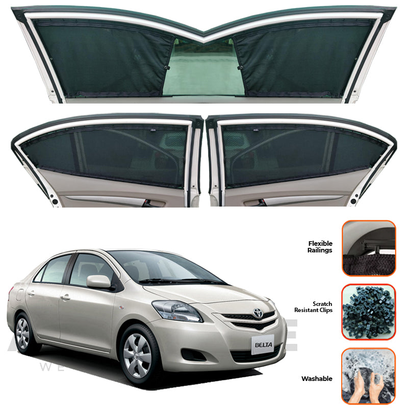 Toyota Belta  Custom Car Sliding Curtains - Model 20005-2012