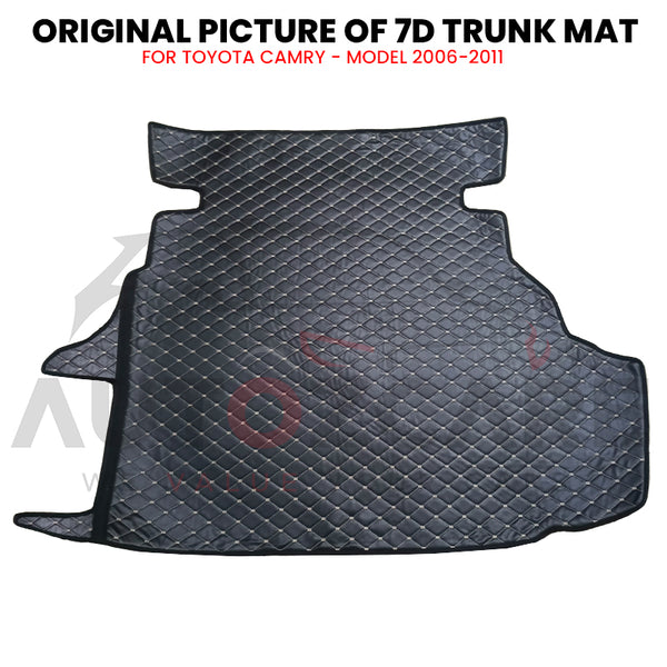 Toyota Camry 7D Custom Car Trunk Mat - Model 2006-2011