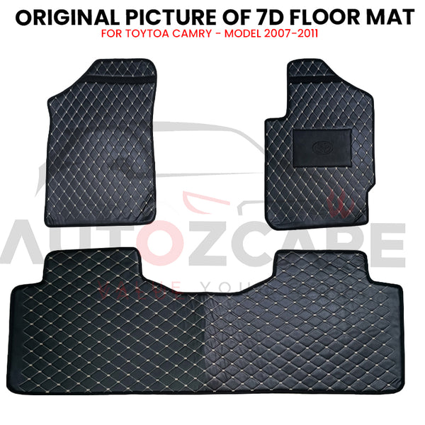Toyota Camry 7D Floor Mat ( Flat Style ) 3PCS - Model 2007-2011