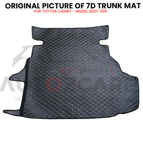 Toyota Camry 7D Custom Car Trunk Mat - Model 2007-2011