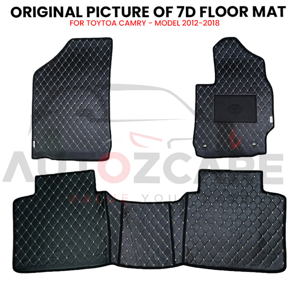 Toyota Camry 7D Floor Mat ( Flat Style ) 3PCS - Model 2012-2018