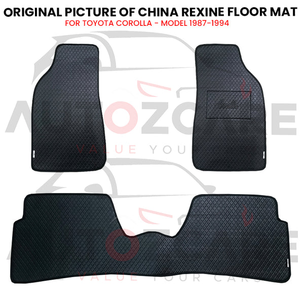 Toyota Corolla China Rexine Floor Mat 3PCS - Model 1987-1994