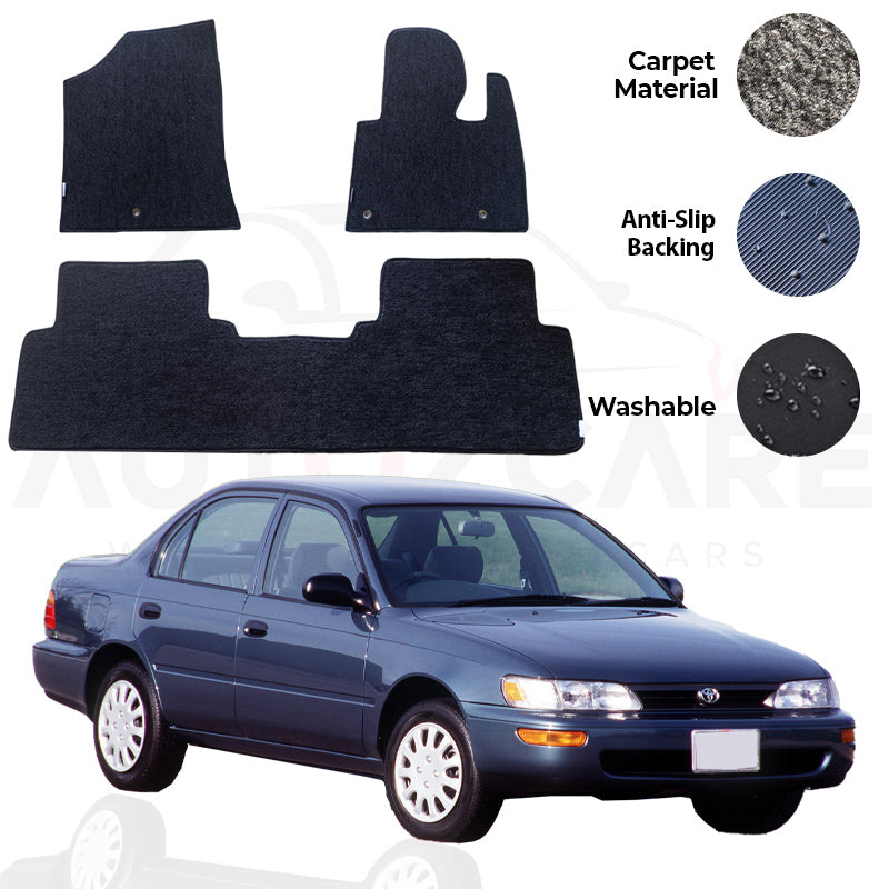 Toyota Corolla Genuine Fitting Carpet Floor Mat 3PCS - Model 1987-1995