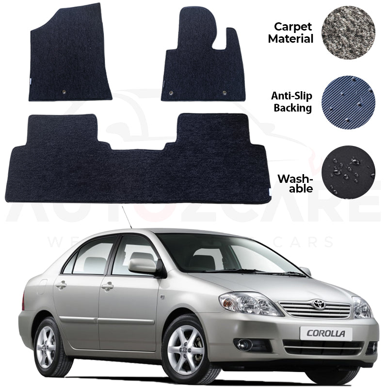 Toyota Corolla Genuine Fitting Carpet Floor Mat 3PCS - Model 2003-2008