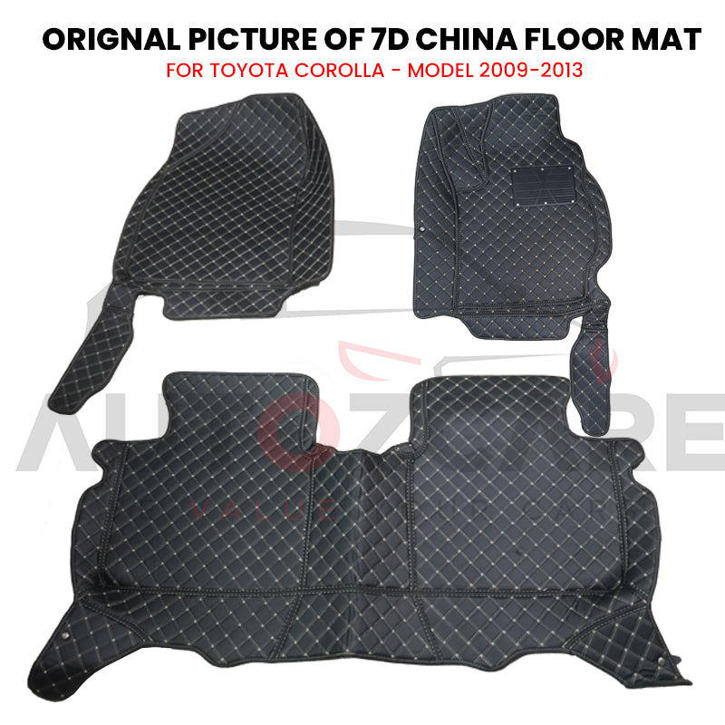 Toyota Corolla 7D Floor Mats - Model 2009-2013 Best Floor mat | Corolla Floor | Corolla Mat | Mix Thread