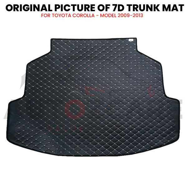 Toyota Corolla 7D Custom Car Trunk Mat - Model 2009-2013